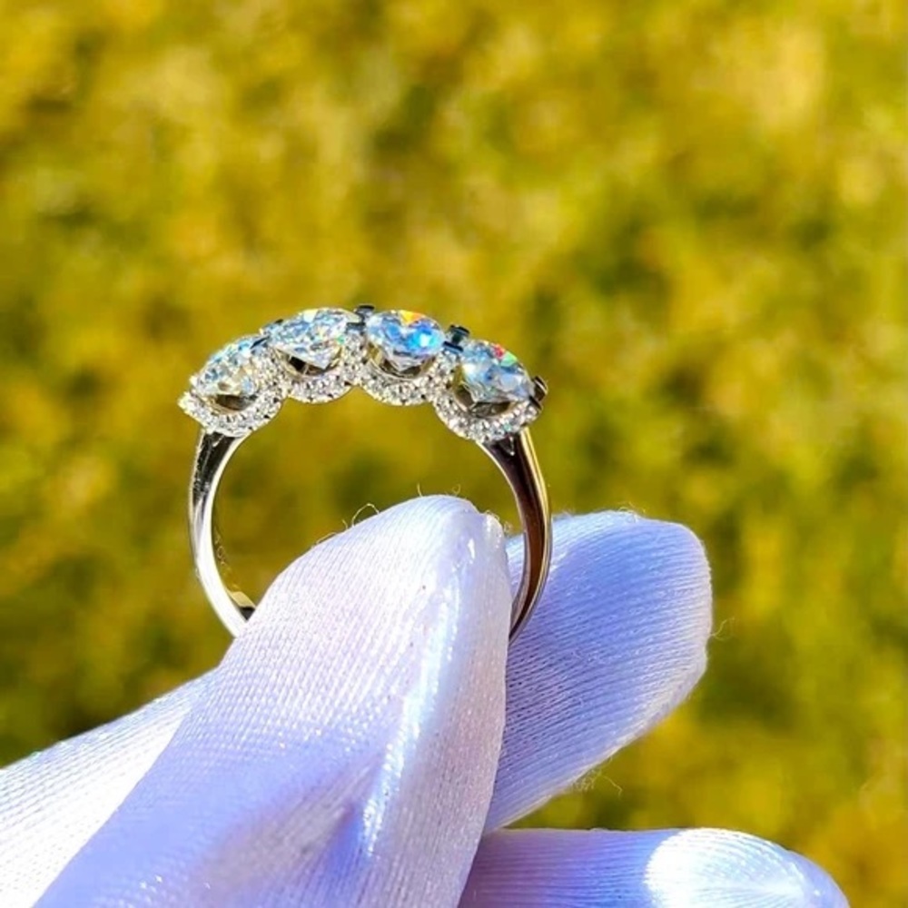 Solid 10k gold 5mm moissanite band